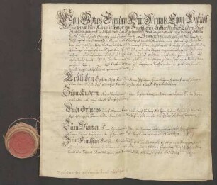 Zunftordnung des Bischofs Franz Egon von Straßburg für das Schuhmacherhandwerk im Amt Oberkirch.