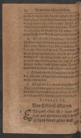 Titulus IX. Von Erbzinß-Gütern.