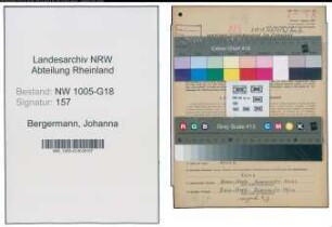 Entnazifizierung Johanna Bergermann , geb. 06.05.1886 (Geschaeftsinhaberin)