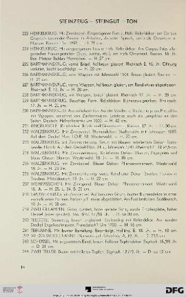 Steinzeug - Steingut - Ton (Nr. 223-244)