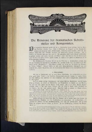 Die Honorare der dramatischen Schriftsteller und Komponisten