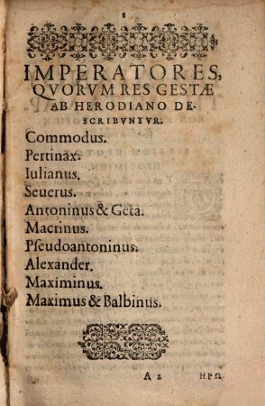 Hērōdianu istoriōn Biblia 8 : Cvm Interpretatione Latina = Herodiani Historiarvm Libri VIII