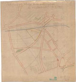 Fischer, Theodor; Schweinfurt (Bayern); Generalbaulinienplan - Verkehrswege bei der Landwehr (Lageplan)