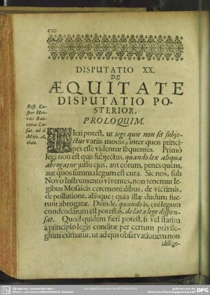 Disputatio XX. De Aequitate Disputatio Posterior
