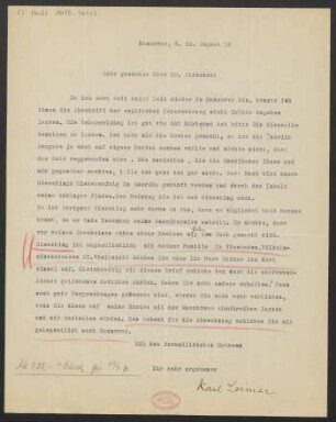 Brief an Ludwig Strecker und B. Schott's Söhne : 10.08.1931
