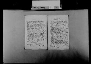 Schreiben von Georg Philipp Hilspach, Eschelbach, an August Lamey: Bewerbung Hilspachs um die Pfarrei Bammental.