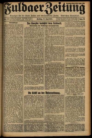 Ausgabe vom Freitag, den 12. Juni 1931.