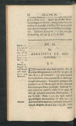 Tit. XI. De Abbatibus Et Monachis