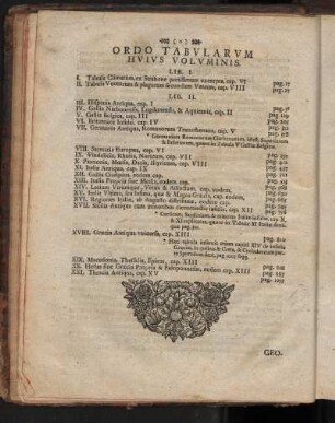 Ordo Tabularum huius Volumnins