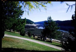 Schluchsee: der leere Schluchsee, Anlage mit Leerseeblick