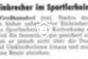 Einbrecher im Sportlerheim