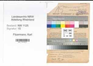 Entnazifizierung Karl Fitzermann , geb. 03.11.1893 (Lehrer)