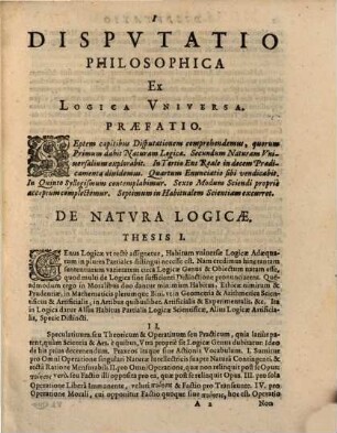 Assertiones Peripateticae Ex Vniversa Logica Selectae