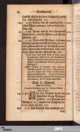 Das 6. Capitel. Vers 167. bis 195. Daniels Erlösung aus der Löwen-Grube unter Dario.