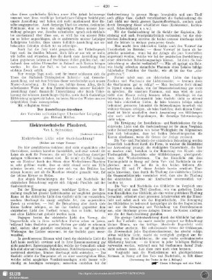 Elektrotechnische Plauderei (V. Schluss aus voriger Nummer)