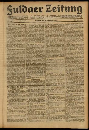 Erste Ausgabe vom Mittwoch, den 05. November 1913.