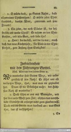 33. Zufriedenheit mit den Führungen Gottes