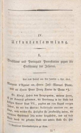 513-515 Brasiliens und Portugals Protestation gegen die Wiedereinführung der Jesuiten