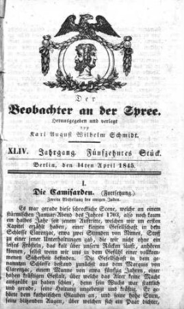 15. Stück, 14. April 1845