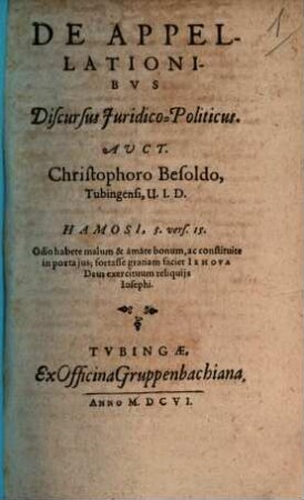 De appellationibus discursus iuridico-politicus