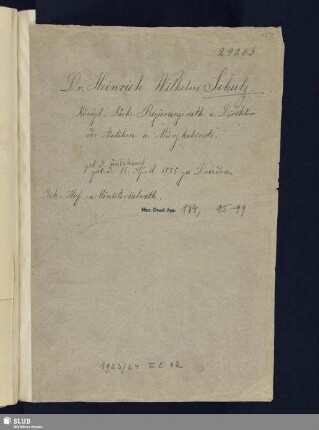 Nr. 95-99. Schulz, Heinrich Wilhelm