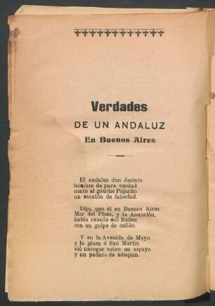 Verdades de un andaluz en Buenos Aires