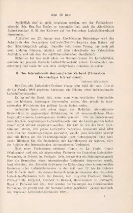 3. Der Internationale Aeronautische Verband (Féderation Aéronautique Internationale)