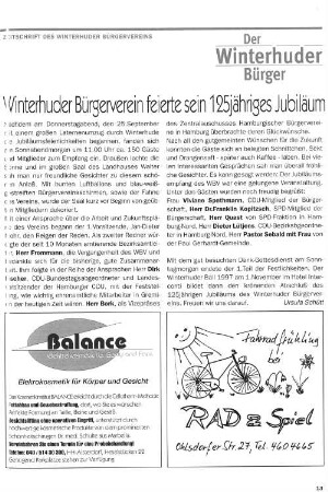 Winterhuder Bürgerverein feierte sein 125jähriges Jubiläum
