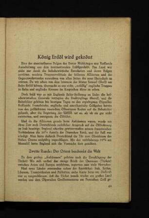 König Erdöl wird gekrönt
