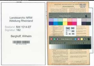 Entnazifizierung Wilhelm Berghoff , geb. 23.08.1899 (Werkmeister)
