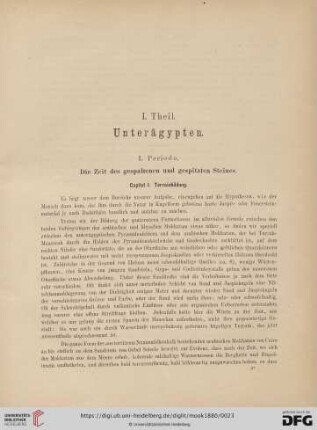 I. Theil. Unterägypten