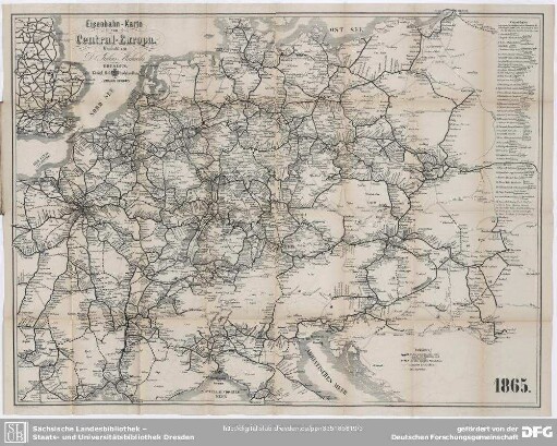 Eisenbahn-Karte von Central-Europa
