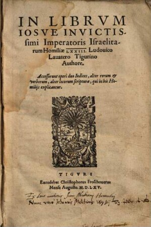 In Librvm Iosve Invictissimi Imperatoris Israelitarum Homiliae LXXIII