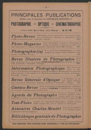 Principales Publications éditées sous la direction de Charles-Mendel