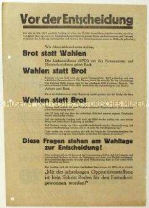 Aufruf der Alten Sozialdemokratischen Partei zur sächsischen Landtagswahl 1930