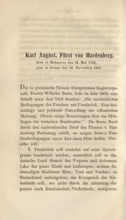 Karl August, Fürst von Hardenberg