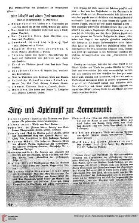 Sing- und Spielmusik zur Sonnenwende