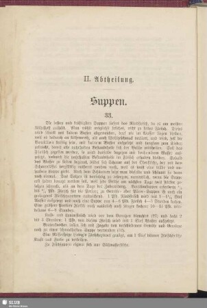 II. Abtheilung. Suppen