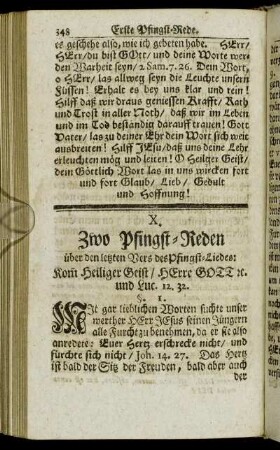 X. Zwo Pfingst-Reden