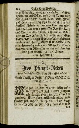 X. Zwo Pfingst-Reden