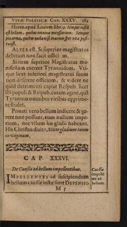 Cap. XXXVI. De Caußis ad bellum impellentibus.