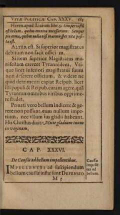 Cap. XXXVI. De Caußis ad bellum impellentibus.