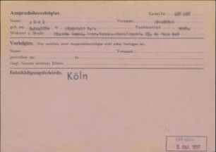 Eintrag in der Bundeszentralkartei (Teil des Testsamples): Abel, Siegfried