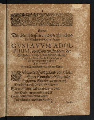 3-4, An den Durchleuchtigsten unnd Großmächstigsten Fürsten ...
