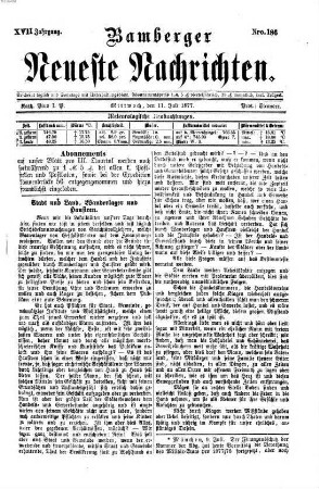 Bamberger neueste Nachrichten. 1877,7/12 = Jg. 17