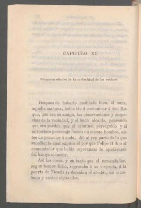 Capítulo XI. - Primeros efectos de la curiosidad de los vecinos.