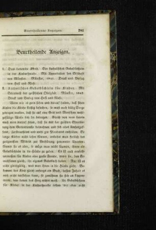 Beurtheilende Anzeigen