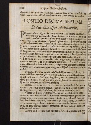 124-129, Positio Decima Septima. Datur successio Animarum