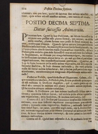 124-129, Positio Decima Septima. Datur successio Animarum