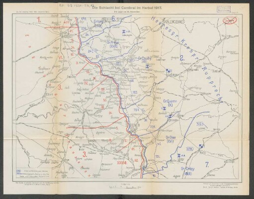 Beilage 10. Die Schlacht bei Cambrai im Herbst 1917. Die Lage am 18. November.
